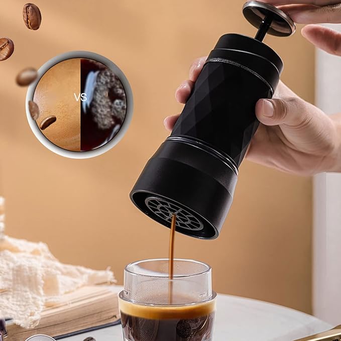 Coffee Machine Portable Hand Press Mini Coffee Maker Set Versatile Powder Capsule Portable Coffee Maker for Travel Camping Car