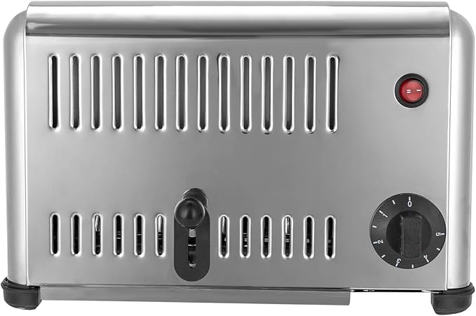 4 Slices Commercial Conveyor Toaster 1.65KW Stainless Steel Baking Machine 110V Pop-up Bread Baking Machine Timing Toaster Bread Baking Tool w/Crumb Tray for Kitchens Restaurants Bakeries 4ATS