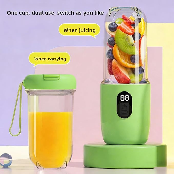Portable Blender 500ml USB Rechargeable Cordless Blender with 16 Blades Stainless Steel Cutter High Speed 20800 RPM for Shakes Travel Home Gym
