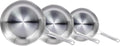 Bonnlo 3 Pieces Cookware Set 3-Ply Stainless Steel Skillets Set Non-Toxic Kitchen Set Oven &amp Dishwasher Safe Induction Cooking Set PFOA &amp PTFE Free Compatible for All Cooktops