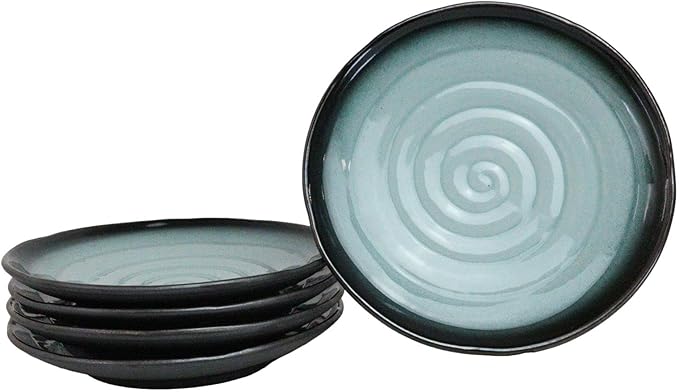 Ebros Gift Blue Sky Stars Artistic Seikai Porcelain Collection Dinnerware Serveware Kitchenware Set Asian Japanese Dining Restaurant Supply (Pack Of 5 Round Dinner Plates 8.75 D)