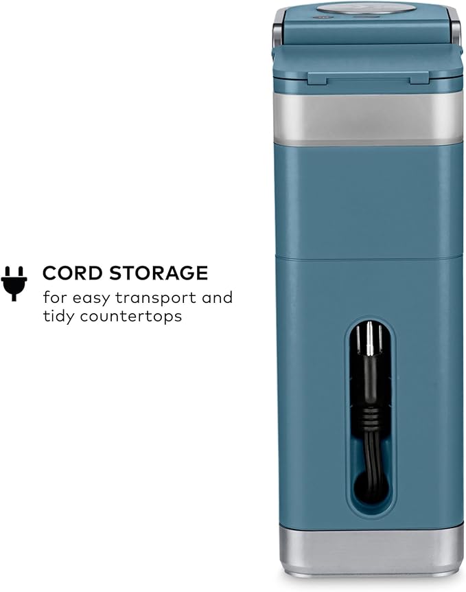 Keurig K-Mini Plus Single Serve K-Cup Pod Coffee Maker with 6 to 12oz Brew Size Stores up to 9 K-Cup Pods Travel Mug Friendly Evening Teal