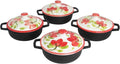 IMUSA 0.5qt Carmen de Viboral Cast Aluminum Nonstick Caldero 8pc Set with Floral Ceramic Lids (Drop Ship) Black - 14cm