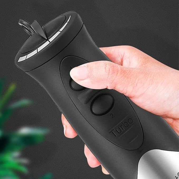 Hand Blender Smart Stick 400W 2 Speed 6-in-1 Titanium Steel Blades with Whisk Chopper/Grinder Bowl and Beaker/Measuring Cup