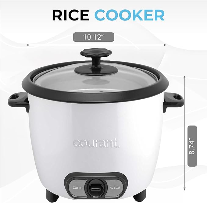 Courant large rice cooker 30 Cup cooked One-Touch large capacity rice cooker family Removable Non-Stick Bowl with steamer try white