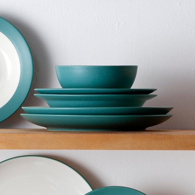 Noritake Colorwave Turquoise 12-Piece Coupe Dinnerware Set Service for 4