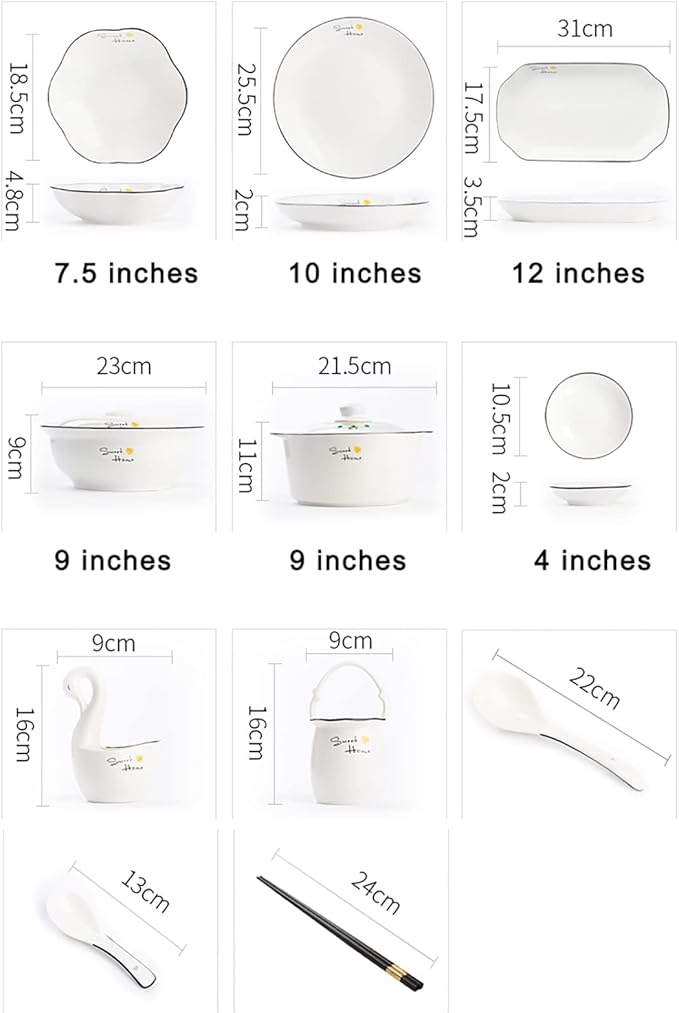 Dinnerware Set/Household Nordic Japanese-Style Simple Ceramic Dishes Dishes Dishes Tableware Tableware Set