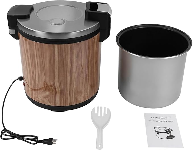 Commercial Rice Warmer(Not Rice Cooker) 23L/6Gal Portable Food &amp Rice Warmer Non-stick Inner Pot 110W Electric Rice Warmer 2 Temp Adjustable Portable Big Rice Warmer for Restaurant