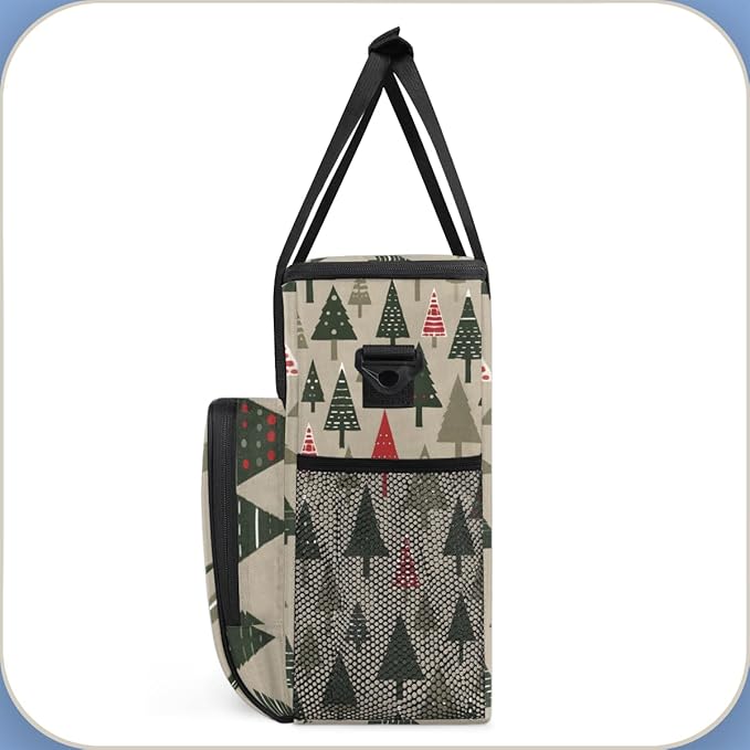 Xmas Tree Coffee Maker Carrying Bag Graffiti Tree Travel Storage Bag Compatible with K-Mini or K-Mini Plus Single Serve Coffee Brewer Carrying Case with Multiple Pockets &amp Shoulder Strap