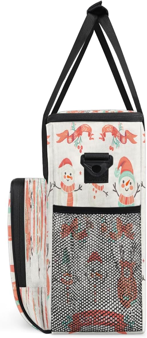 Christmas (705) Coffee Maker Carring Bag Travel Carrying Storage Tote Bag Compatible with Keurig K-Mini or K-Mini Plus Portable Single Serve Coffee Brewer Case with Pockets for K-cup Pods