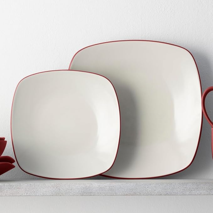 Noritake Colorwave Raspberry 16-Piece Square Dinnerware Set Service For 4