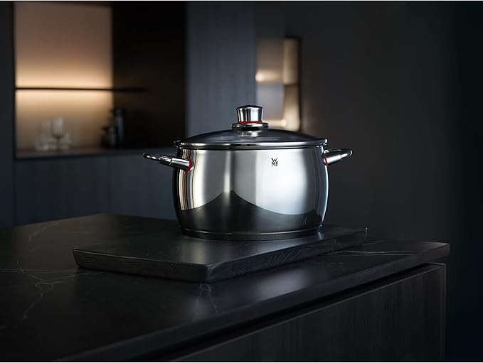 WMF Quality One 6-Piece Saucepan Set with Glass Lids / Cooking Pot / Saucepan / Cromargan Polished Stainless Steel / Steam Hole Suitable for Induction Cookers