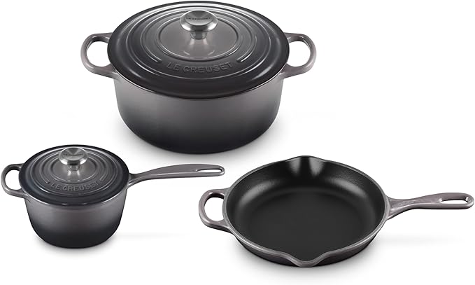 Le Creuset Enameled Cast Iron Signature Cookware Set 5 pc Oyster