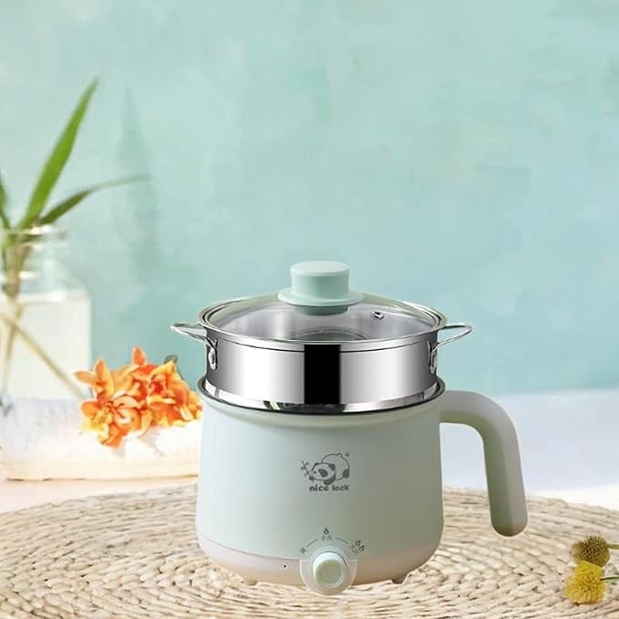Electric Pot Noodles Cooker Electric Rice Cooker Portable Cooking Pot for Pasta Soup Steel Steamer