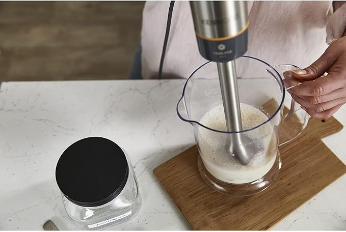 Kenwood Triblade XL HBM60.307GY Hand Mixer with Splash Guard Chopper 500 ml Metal Whisk and Puree Made of BPA-Free Plastic Dishwasher Safe 1000 W Grey