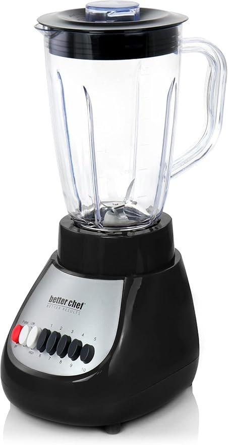 10-Speed Countertop Blender with 50oz Shatterproof Jar – 350-Watt Electric Blender with Pulse Function &amp Stainless Steel Blade – White &amp Black Kitchen Mixer for Smoothies Ice &amp More (Blac