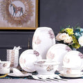 Porcelain Dinnerware Set Line Drawing Petal Decoration Bone China Tableware SetDishes/PlateCeramic DinnerFine China DinnerwareDishwasher Microwave SafeA60 Pieces Serve 10 People