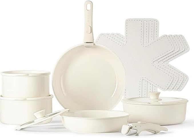 15pcs Pots and Pans Set Non Stick Kitchen Cookware Set with Detachable Handle RV Cookware Set Dishwasher Oven Safe