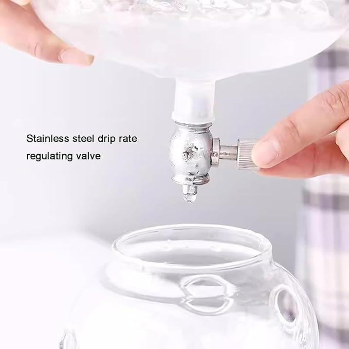 800ml Ice Cold Brew Dripper Coffee Maker Cold Brew Drip Tower with Adjustable Dripe Flow Control Easy to Clean for Home Office Makes 4-6 Cups