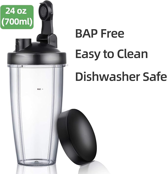 La Reveuse Personal Blender for Shakes and Smoothies 1000 Watts with 24 oz BPA-Free Portable Travel BottleDishwasher Safe (Black)