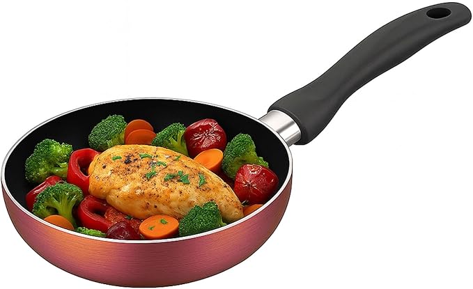 Well Home Set of 4 Pans Diameter 16 Diameter 20 Diameter 24 Diameter 28 cm Made of Pressed Aluminium in Metallic Bronze