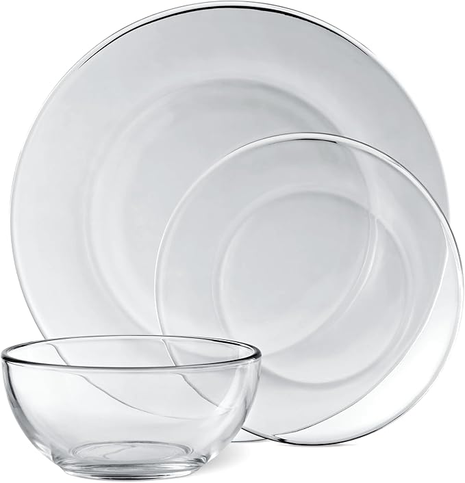 ELEMENT Set of 12 Glass Dinnerware Set