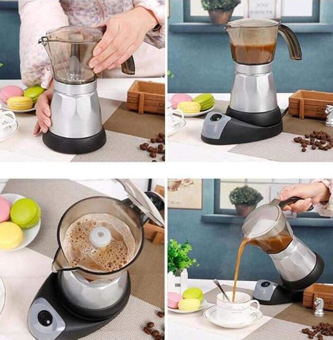 Coffee Machines Coffee Maker Stainless Steel Espresso Mocha Coffee Pot Espresso Machine 6 People Home Mini Coffee Machine