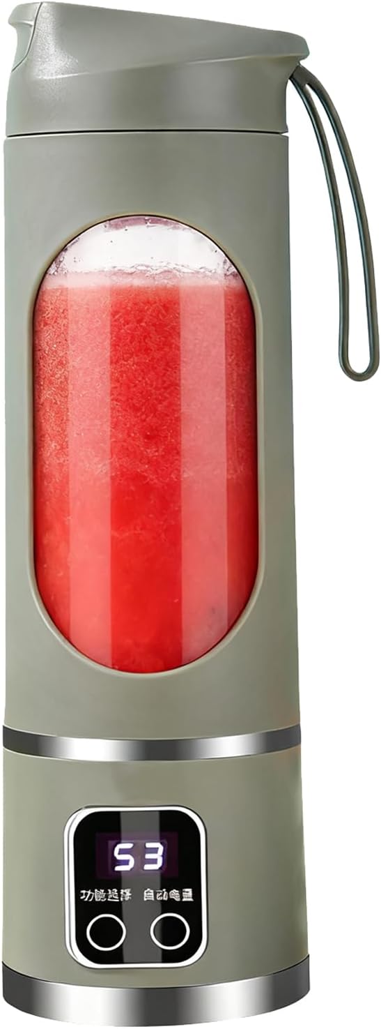 Portable Juicer | 450ml Wireless Compact Maker with LED Display - Portable Juicer Cup - for Home Gym Kitchen Beach School Camping Hiking Picnic Vacation Apartment Dorm