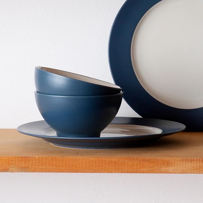 Noritake Colorwave Blue 12-Piece Rim Dinnerware Set Service for 4