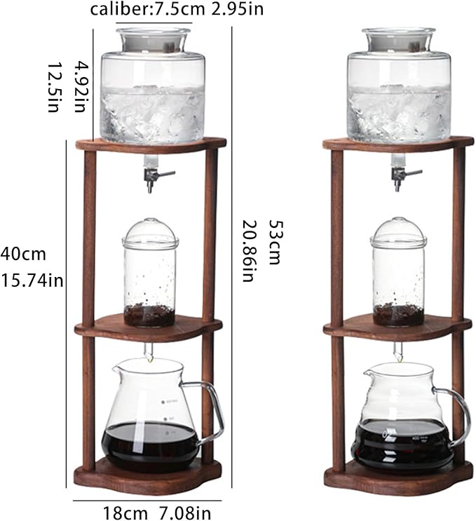 Maker Vertical Glass Container Cold Brew Drip Tower Iced Coffee Ice Drip Cold Brew Coffee Maker Slow Drip Ice Chilling Tower Large Capacity Cold Brew Coffee Maker for Commercial Office(Size:D)