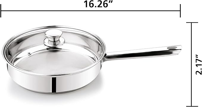 10-Piece Stainless Steel Pots and Pans Set Triple-Clad Bottom Induction Ready Non Stick Cookware Set with Kitchen Utensils