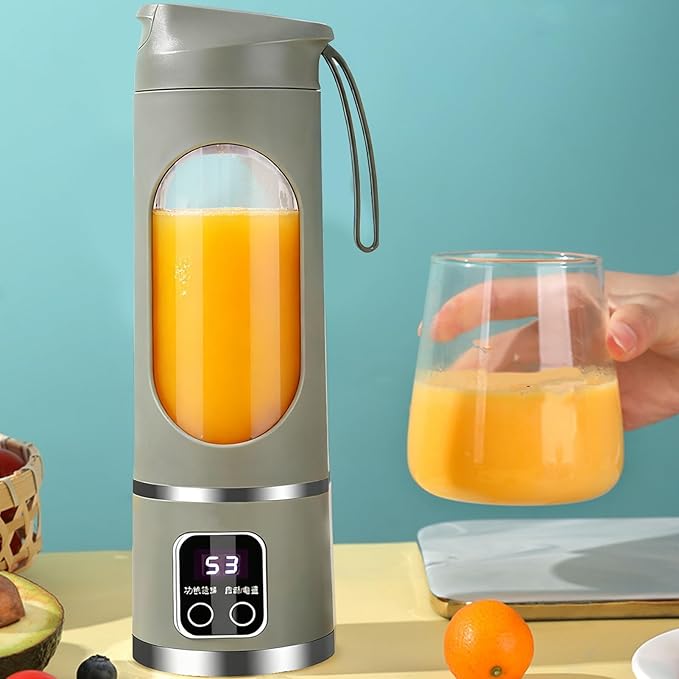 Portable Juicer | 450ml Wireless Compact Maker with LED Display - Portable Juicer Cup - for Home Gym Kitchen Beach School Camping Hiking Picnic Vacation Apartment Dorm