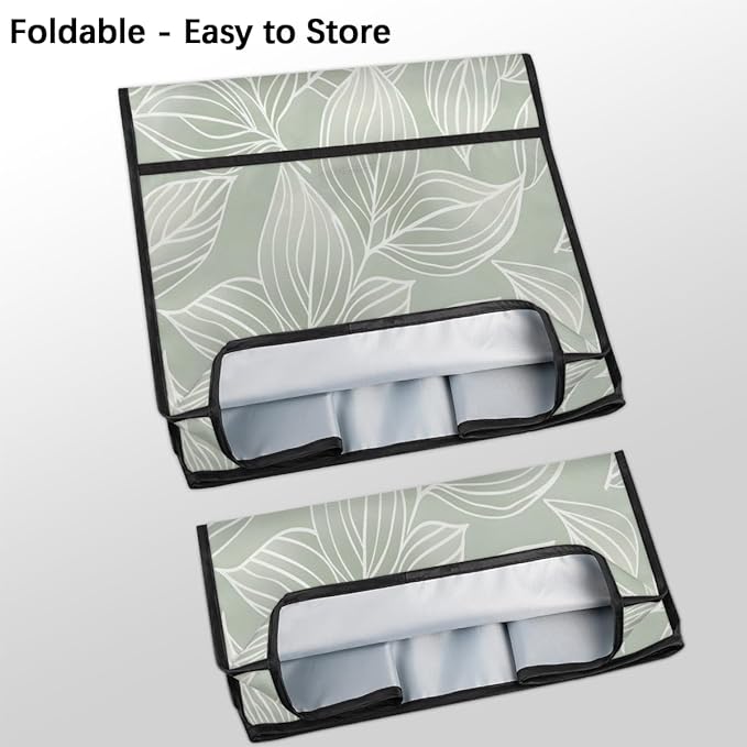 Kitchen Aid Mixer Cover Simple Pattern Green Stand Mixer Cover Compatible with 6-8 Quarts Stand Mixers Dust Covers with Zipper Pocket Foldable Washable Kitchen Aid Organizer Bag
