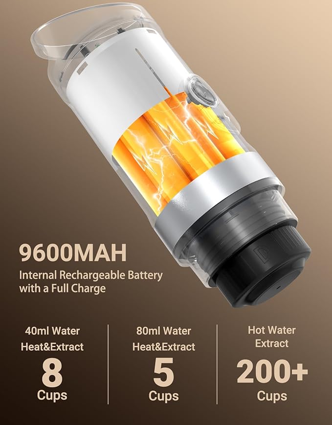 Portable Electric Espresso Machine 3 IN 1 Self-Heating Travel Coffee Maker for Ground Coffee NS Capsule&ampDG Capsule 20 Bar Portable Coffee Maker with 9600mAh Battery for RV Hiking Office Camp