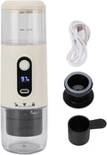 Yoidesu Portable Electric Espresso Machine Compatible with Coffee &amp Capsule 20 Bar Mini Car Travel Coffee Maker with 2500mAh Battery Ideal for Camping RV Hiking Office (Beige)