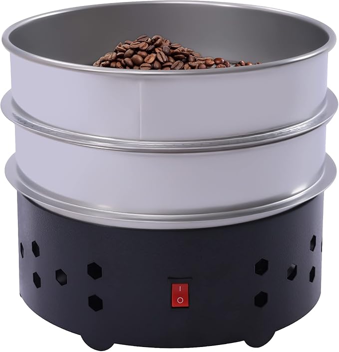 Coffee Bean Cooler 1.3lb Coffee Beans Cooling Machine Double-Layer Stainless Steel Mesh Cafe Roasting Cooling Tool for Cafes Families Clubs
