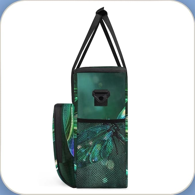 Dragonfly Butterfly Animal Sunshine Coffee Maker Carring Bag Travel Tote Bag Compatible with Keurig K-Mini or K-Mini Plus Portable Single Serve Coffee Brewer Case with Pockets for K-cup Pods