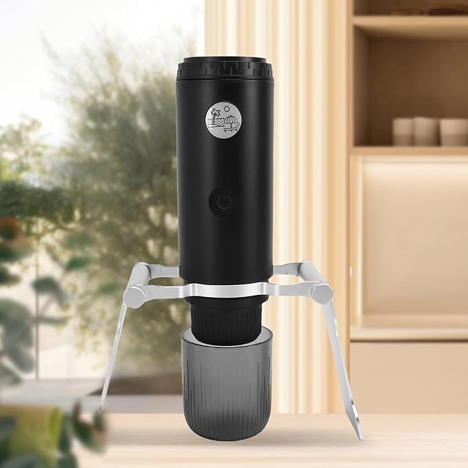 Cuifati Portable Coffee Maker 19bar Cordless Coffee Machine USB Rechargeable Travel Coffee Maker with Stand Compatible with Coffee Grounds Capsules
