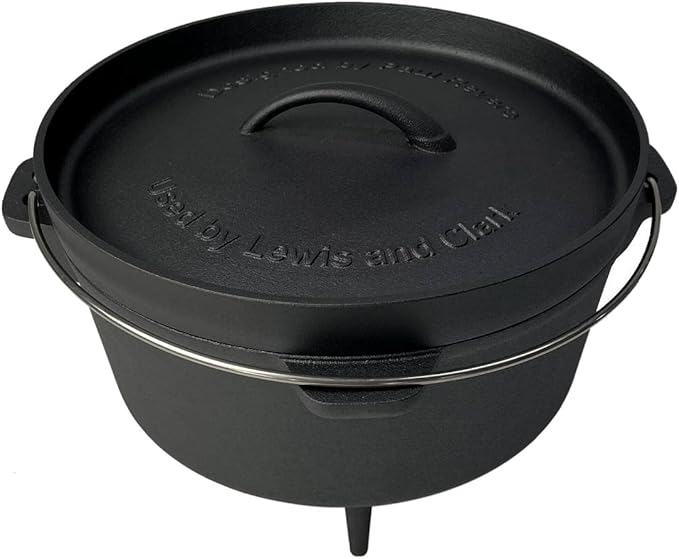 Lehman's Campfire Cooking 4-Piece Set Nitrided Dutch Oven Skillets and Griddle