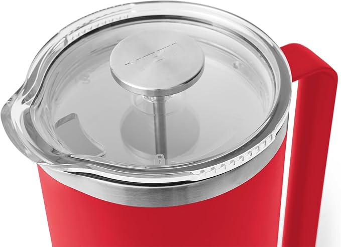 YETI Rambler 64 oz. French Press Coffee Maker with GroundsControl Filter Rescue Red