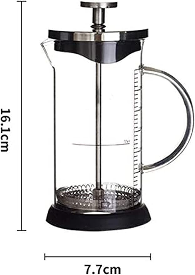 Insulated French Press Coffee Maker | Stainless Steel 4 Cup Coffee Press Pot for Pour Over Brewing | 34 fl oz Borosilicate Glass