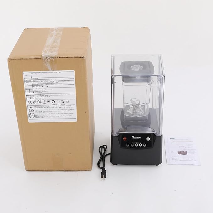 Smoothie Blender 2600W 1.8L Professional Fruit Juice &amp Ice Crusher with Quiet Shield Technology Heavy-Duty Sound Enclosure for Milk Shakes &amp Vegetables 0.48 Gal