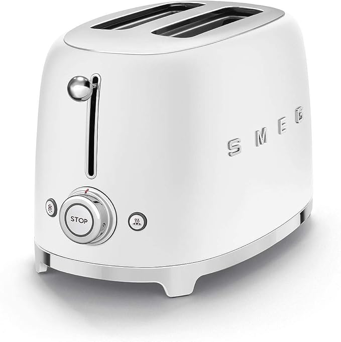 Smeg Two Slice Toaster Matt White TSF01WHMEU