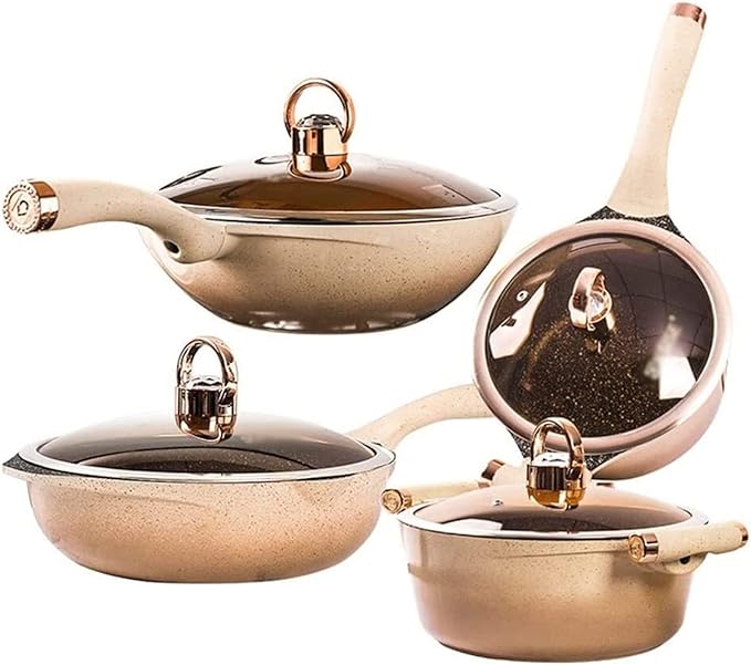 8 Pieces Wok Soup Pot Household Gas Induction Cooker Supplies Kitchen Pot Cooking Set Kitchen Pan Set Variety Pack