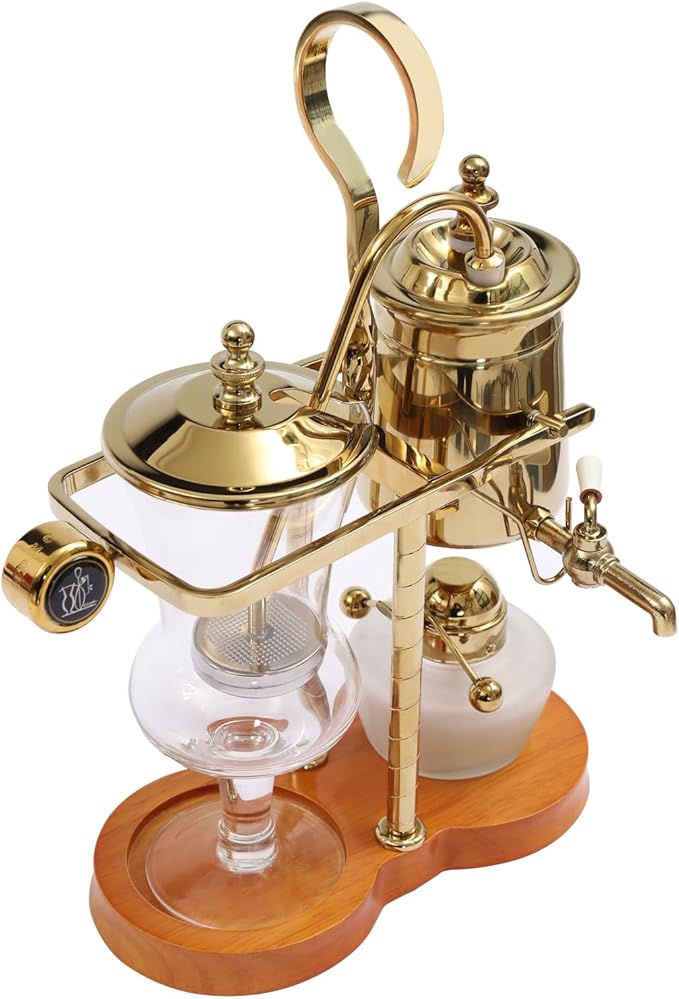 Siphon Coffee Maker Kit 400MLBelgian/Belgium Family Balance Syphon Coffee Maker 15Oz Gravity Vintage Manual Free-Standing Caffeic Machine for Offices Bars Restaurants &amp Lounge Bars
