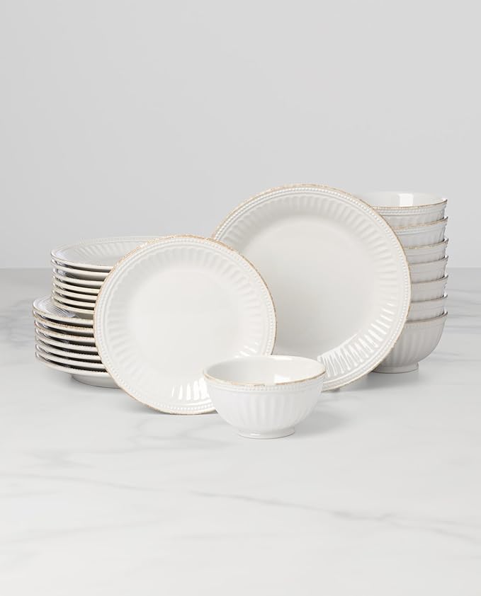 Lenox 899196 French Perle Groove 24-Piece Dinnerware Set Service For 8