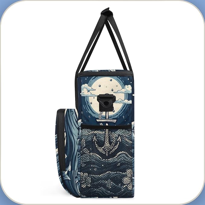 Ocean Sea Coffee Maker Carrying Bag Flowers Portable Travel Storage Tote Bag Compatible with K-Mini or K-Mini Plus Single Serve Coffee Brewer Carrying Case with Multiple Pockets &amp Shoulder Strap