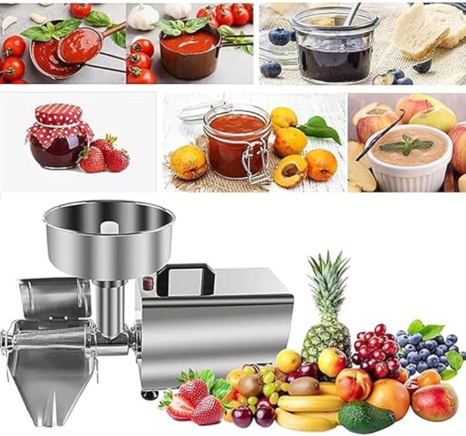 Commercial Tomato Grinder 370W Electric Tomato Strainer 90-160kg/h Stainless Steel Tomato Press Automatic Tomato Strainer Fruit Press