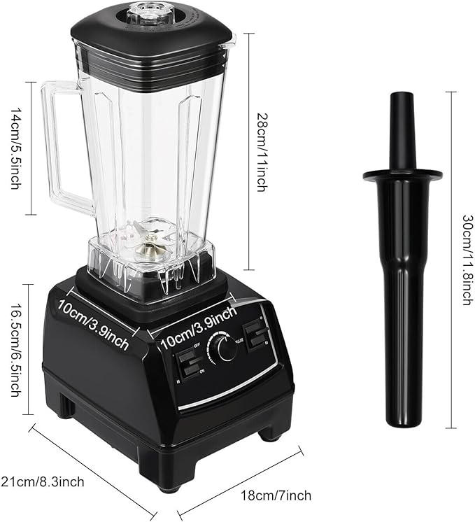 Xuthusman 3HP 2 Liter Professional Milkshake &amp Fresh Juice Blender - Heavy Duty Commercial Power Blender - Smoothie Mixer - 2200W - Black