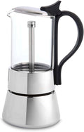 Fino Glass Top Espresso Coffee Maker Brews up to 4 Servings